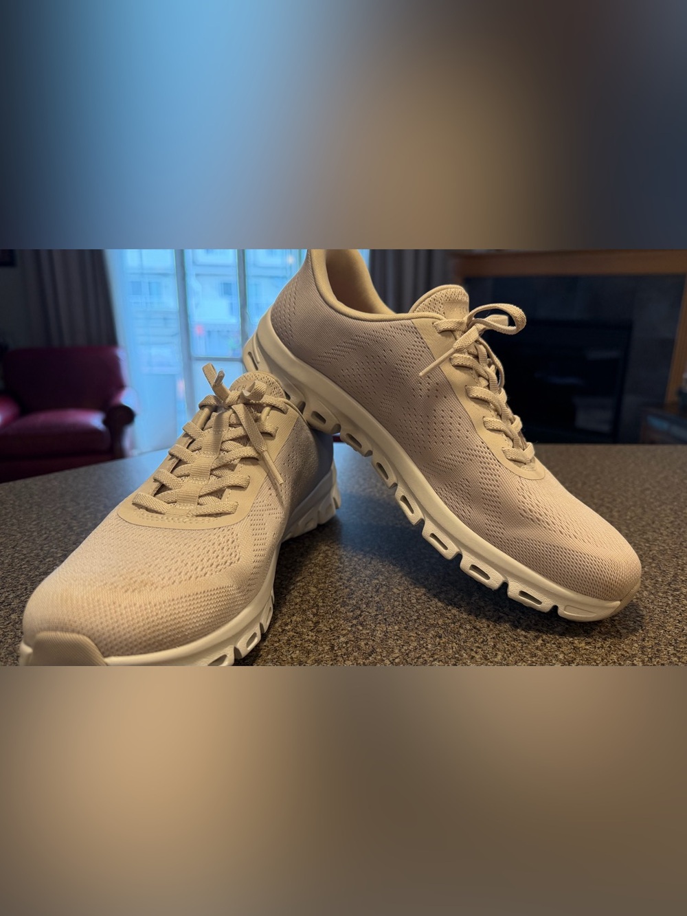 Women’s Lightweight Breathable Athletic Sneakers - Beige